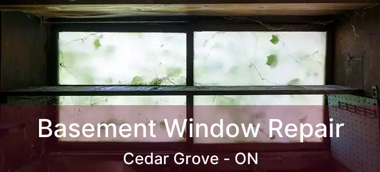  Basement Window Repair Cedar Grove - ON