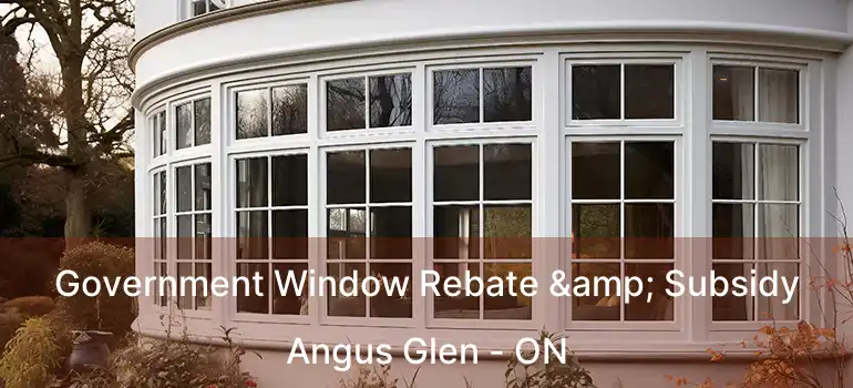  Government Window Rebate & Subsidy Angus Glen - ON