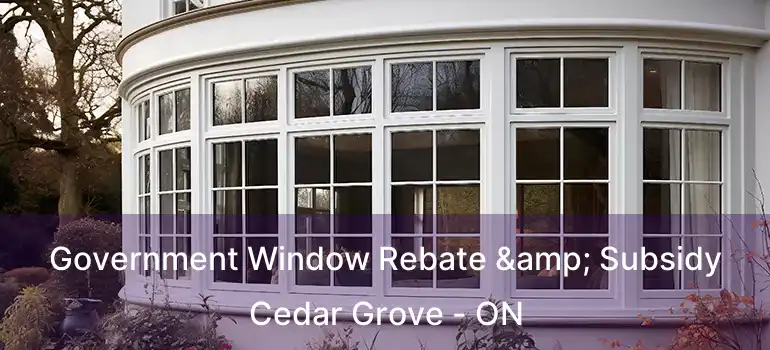  Government Window Rebate & Subsidy Cedar Grove - ON