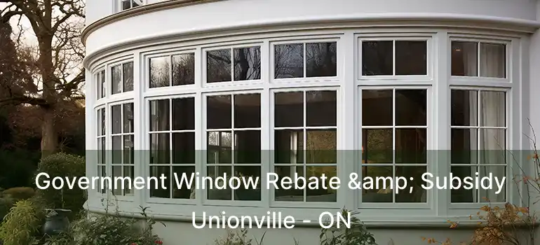  Government Window Rebate & Subsidy Unionville - ON