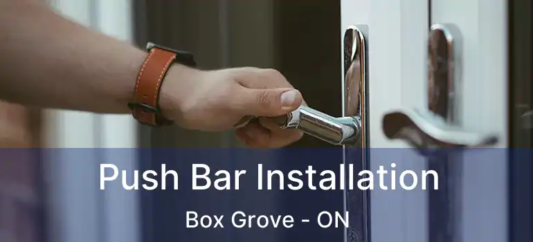  Push Bar Installation Box Grove - ON