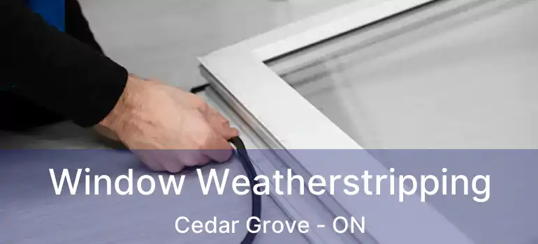  Window Weatherstripping Cedar Grove - ON